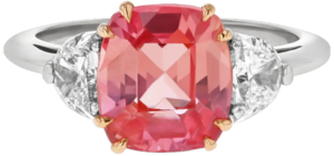 Padparadscha sapphires ring