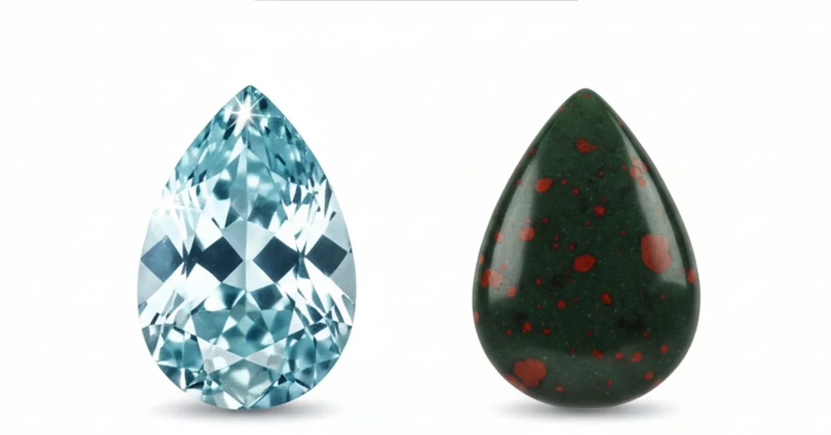 IIG's Birthstone Collection - Birthstone of March (Aqumarine & Bloodstone)
