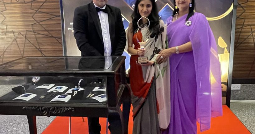 Giving Award to priyankka