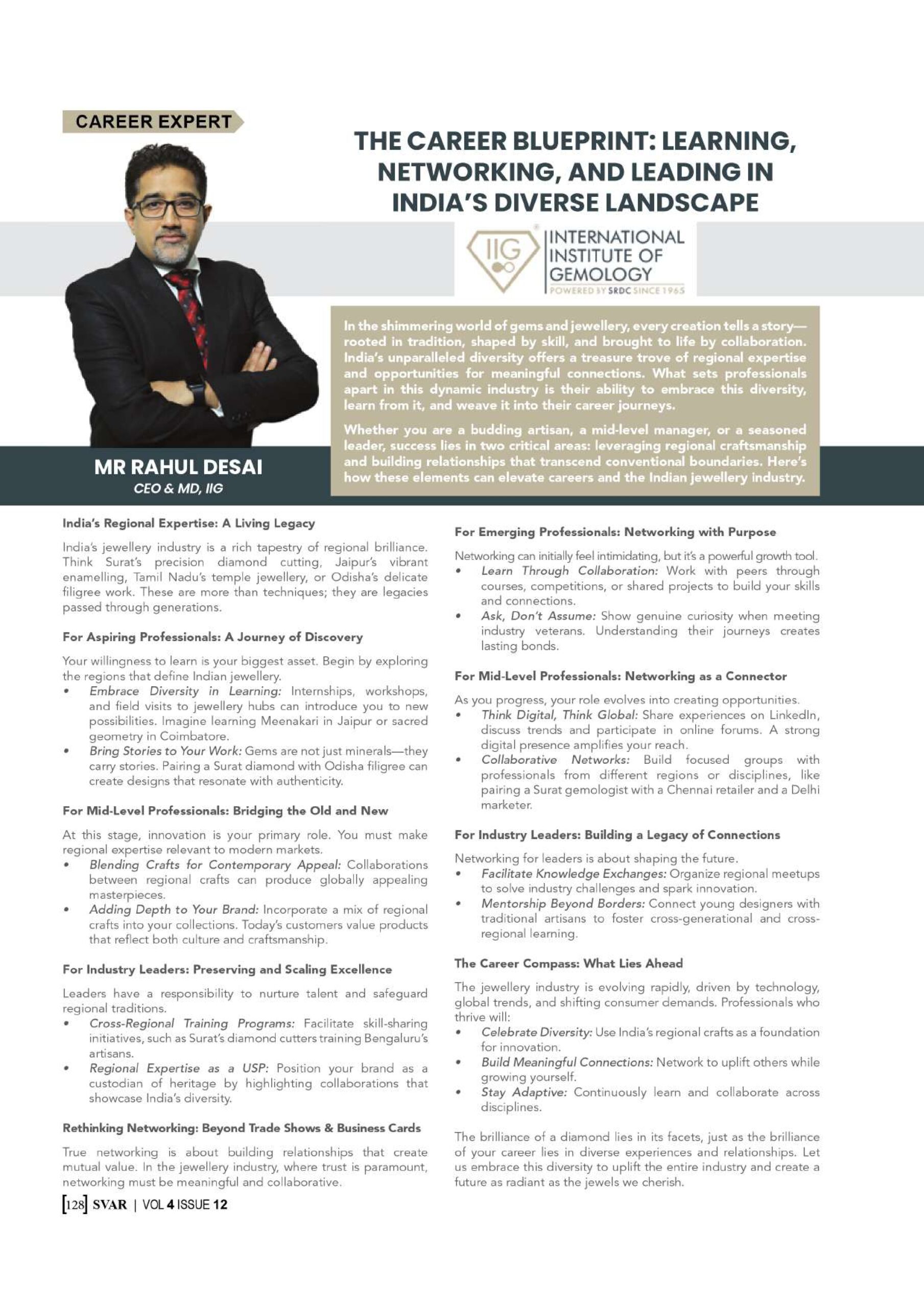 THE CAREER BLUEPRINT: LEARNING, NETWORKING, AND LEADING IN INDIA’S DIVERSE LANDSCAPE