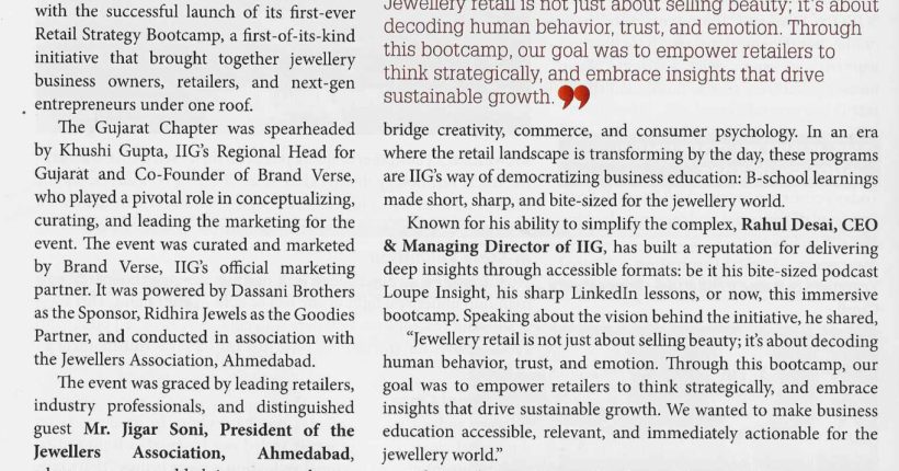 3.IIG Retail Strategy Bootcamp Series Marks A Resounding Success,Launching A New Era of Jewellery Business Learing copy