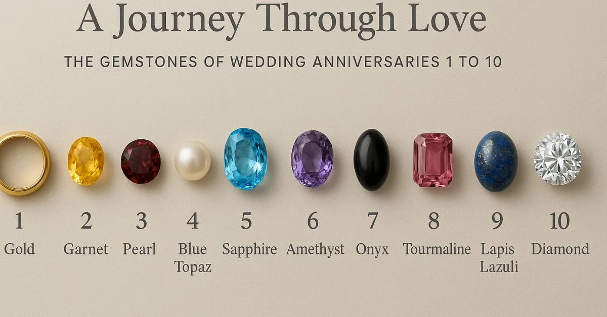 A Journey Through Love: The Gemstones of Wedding Anniversaries 1 to 10